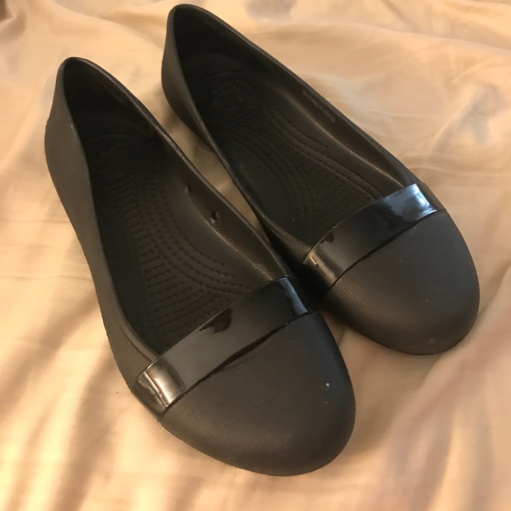 Crocs Ballet Flats, Black , Size 6